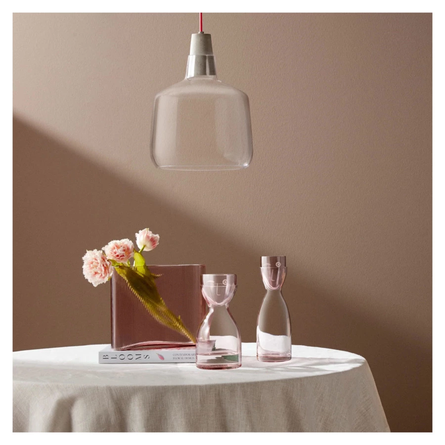 Ваза Nude Glass Туман 29 см, стекло хрустальное, розовая