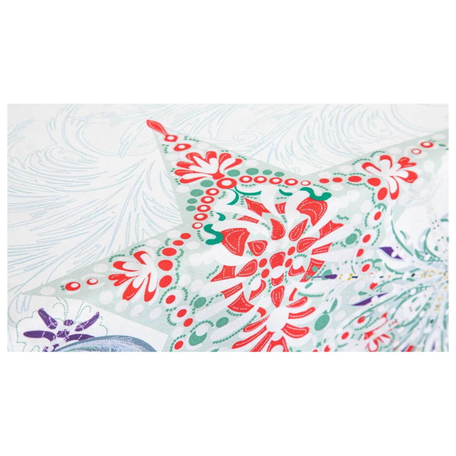 Скатерть прямоугольная Mix&Match Home Счастливая звезда 168х250 см, хлопок, белая с принтом