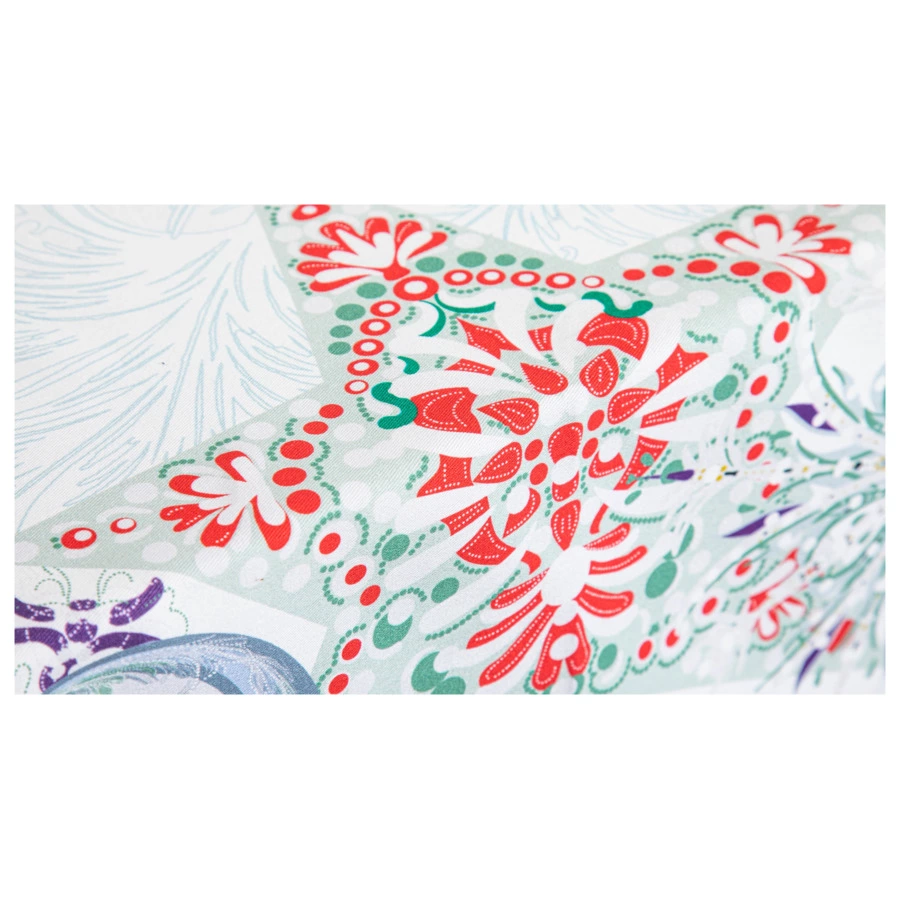 Скатерть прямоугольная Mix&Match Home Счастливая звезда 168х350 см, хлопок, белая с принтом