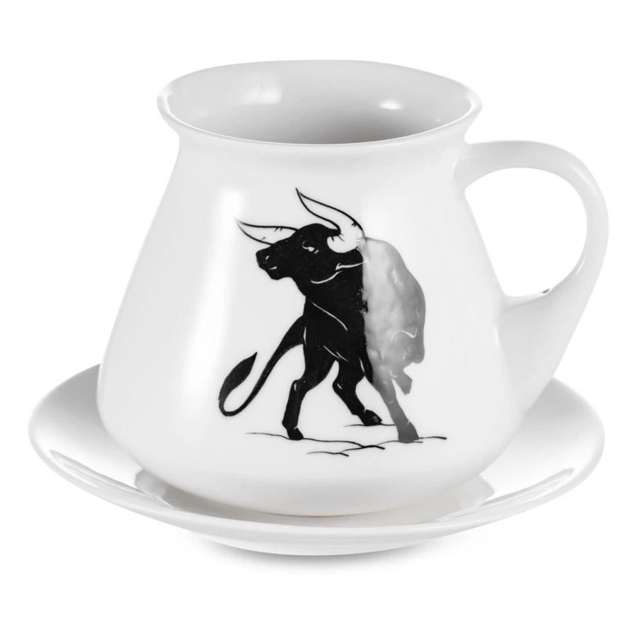 Чашка чайная с блюдцем Терра керамос Символ года, фарфор-sale