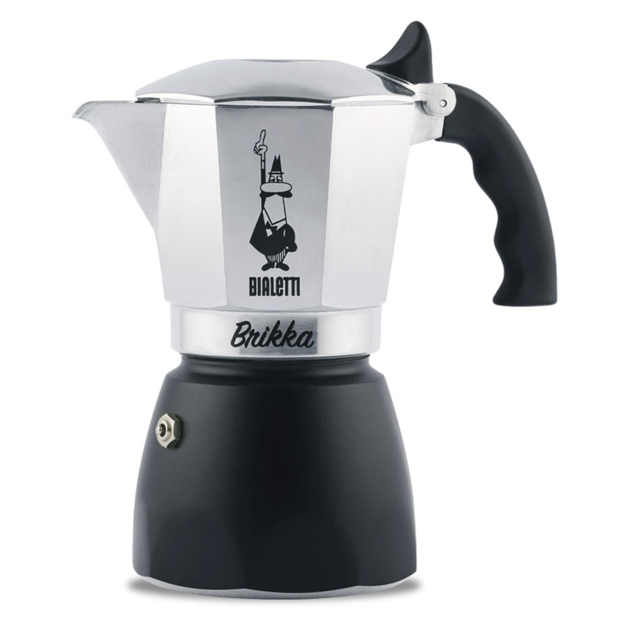 Кофеварка гейзерная на 4 чашки Bialetti BRIKKA 2020 150 мл, алюминий, черная-sale