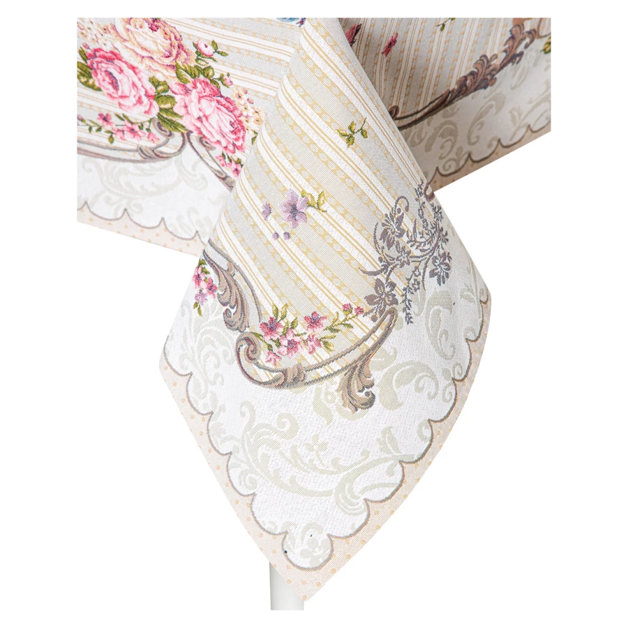 Скатерть прямоугольная Mix&Match Home Лето в разгаре 155х320 см, гобелен, бежевая