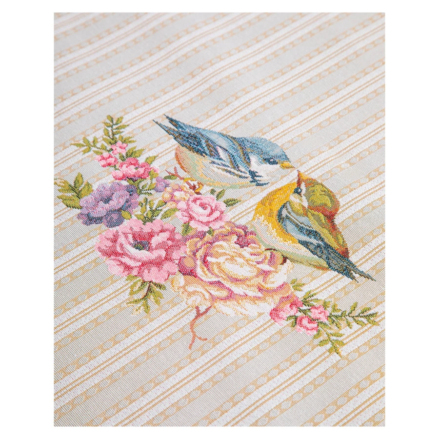 Скатерть прямоугольная Mix&Match Home Лето в разгаре 155х320 см, гобелен, бежевая