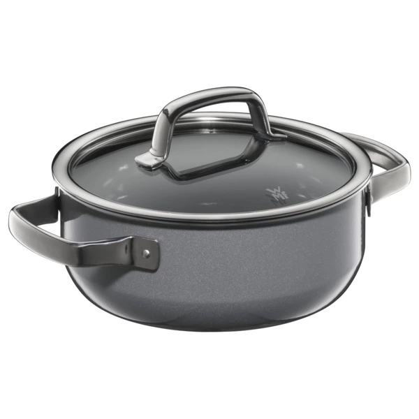 Кастрюля низкая WMF Fusiontec Mineral Platinum 2,4 л 20 см, сталь нержавеющая, серая