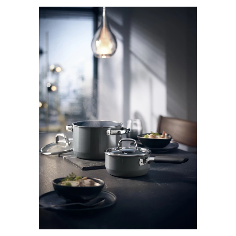 Ковш с антипригарным покрытием WMF Fusiontec Mineral Platinum 1,3 л 16 см, сталь нержавеющая, серый