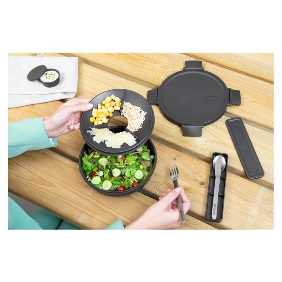 Набор столовых приборов в футляре Brabantia на 1 персону, сталь нержавеющая, пластик, темно-серый