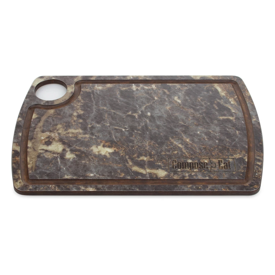 Доска разделочная с желобом ComposeEat Fashion 22х15 см, композит, мрамор имперадор