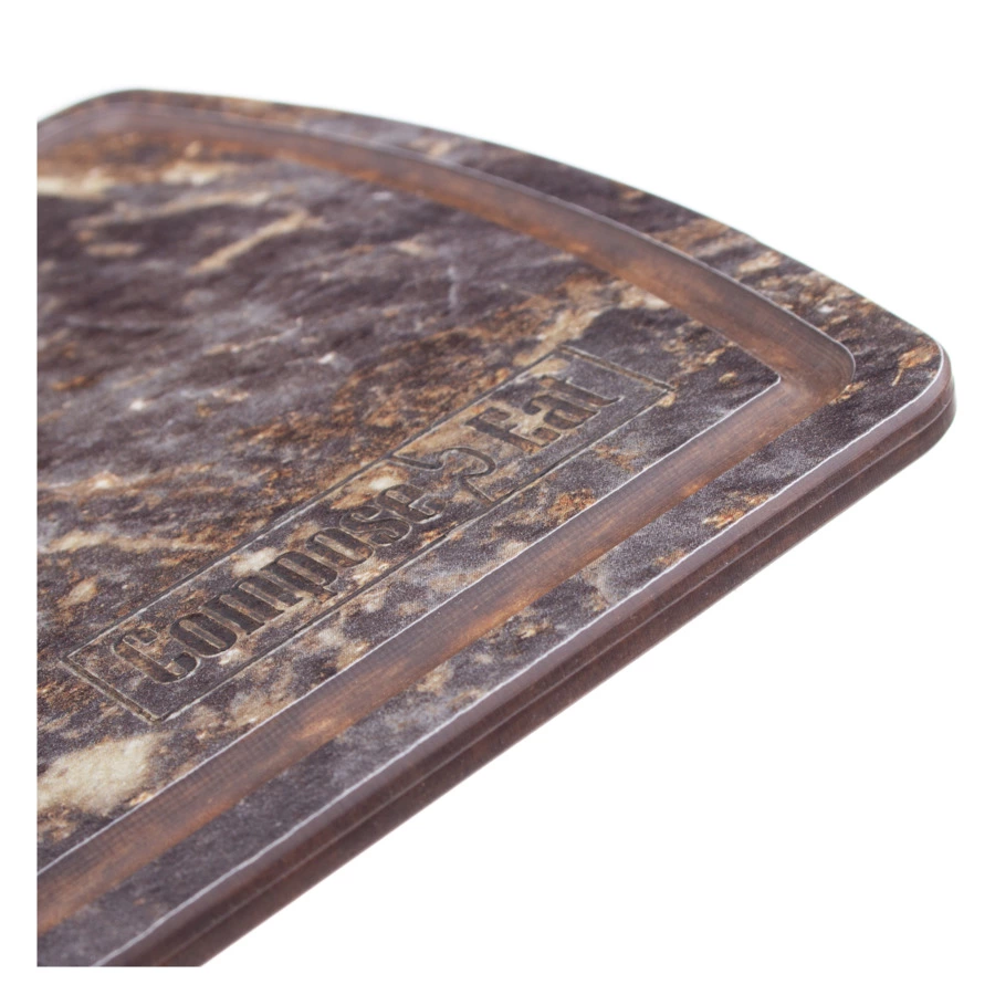 Доска разделочная с желобом ComposeEat Fashion 22х15 см, композит, мрамор имперадор