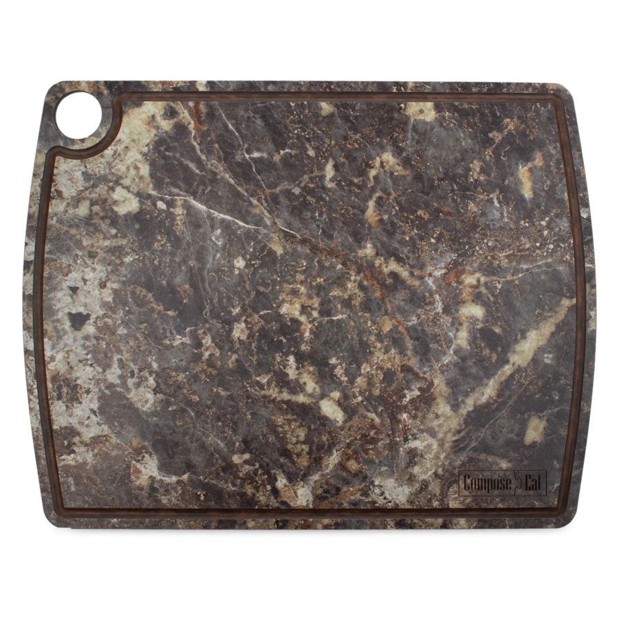 Доска разделочная с желобом ComposeEat Fashion 36х28 см, композит, мрамор имперадор