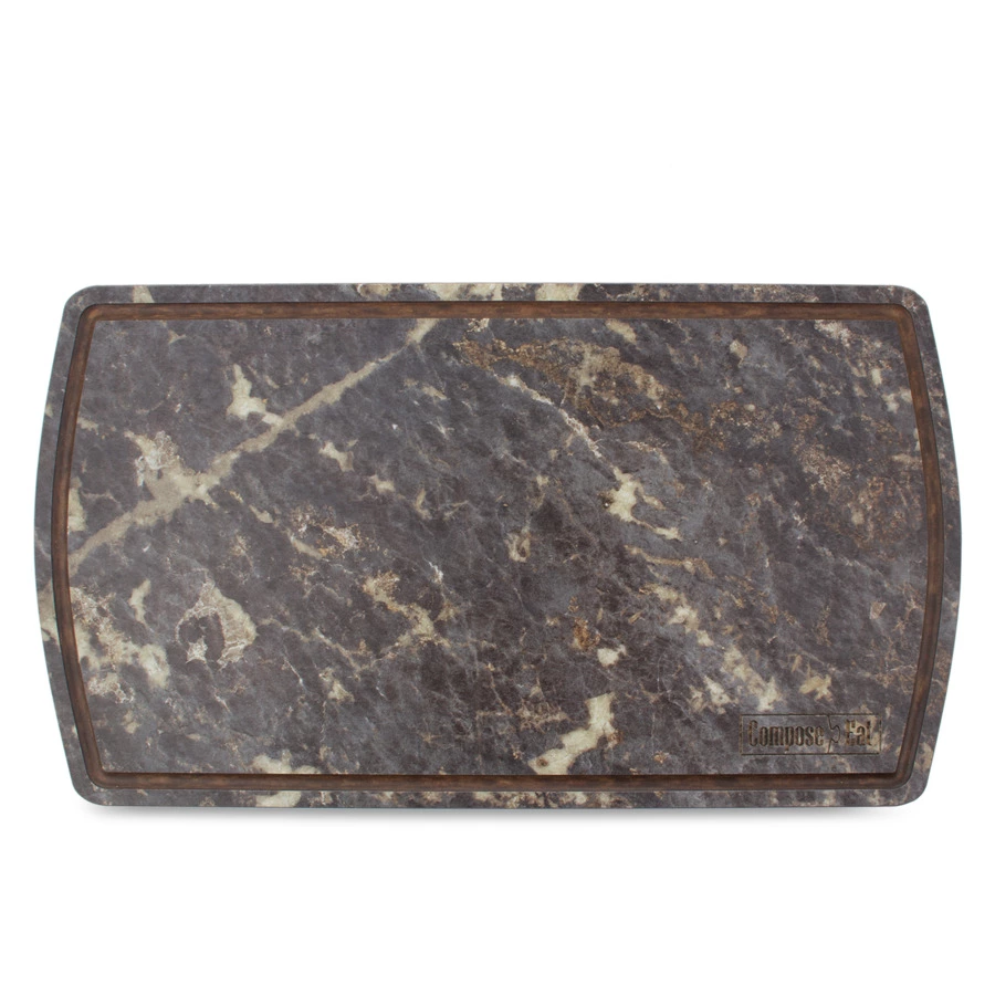 Доска для сервировки с желобом  ComposeEat Fashion 37х21 см, композит, мрамор имперадор