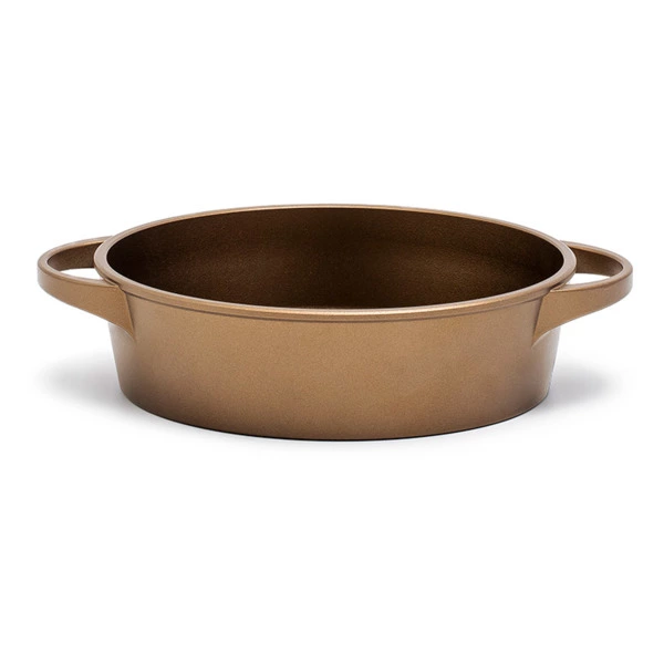 Сотейник для индукции с ручками Luchetti 24 см, алюминий литой, золотой, п/к