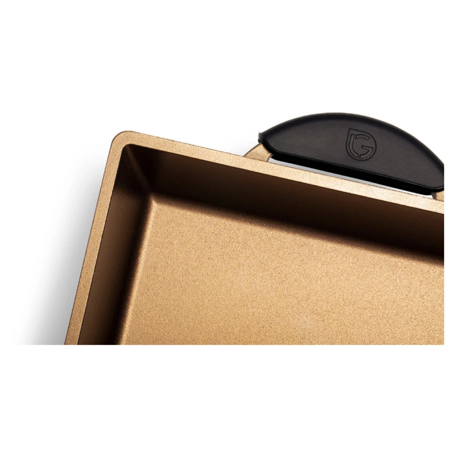 Сотейник для индукции с ручками Luchetti 25х25 см, алюминий литой, золотой, п/к