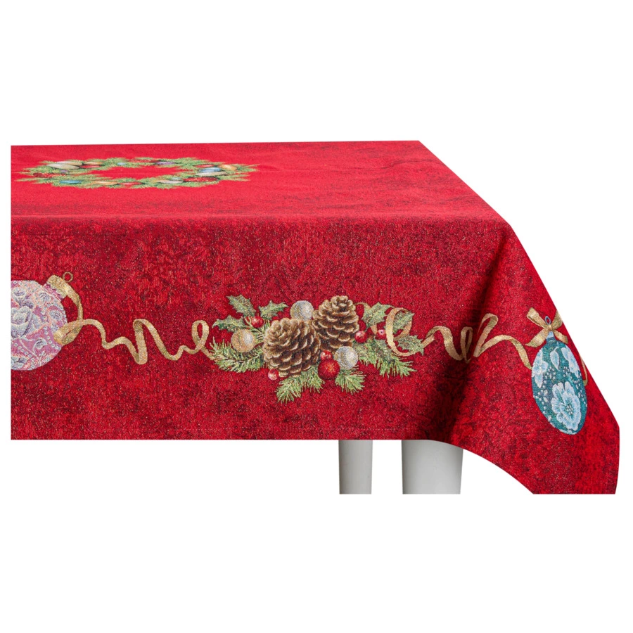 Скатерть прямоугольная Mix&Match Home Красный Бархат 160х250 см, гобелен, красная