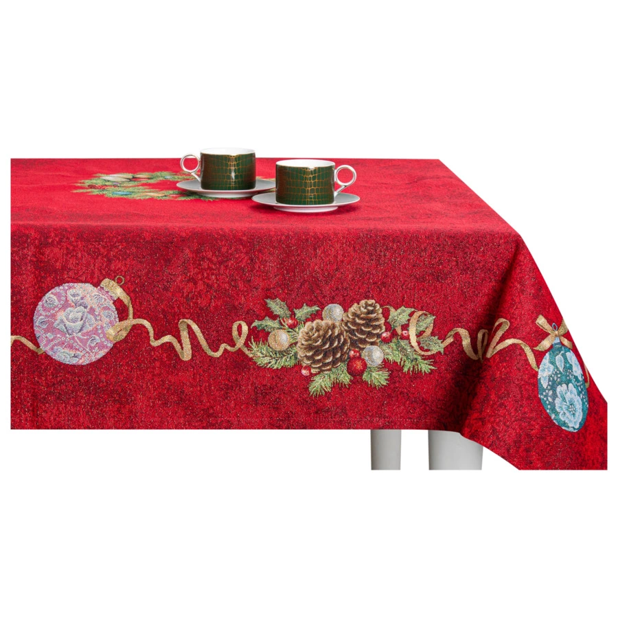 Скатерть прямоугольная Mix&Match Home Красный Бархат 160х250 см, гобелен, красная