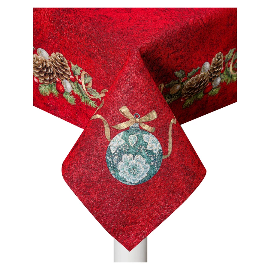 Скатерть прямоугольная Mix&Match Home Красный Бархат 160х250 см, гобелен, красная