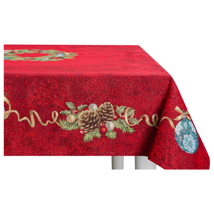 Скатерть прямоугольная Mix&Match Home Красный Бархат 160х300 см, гобелен, красная