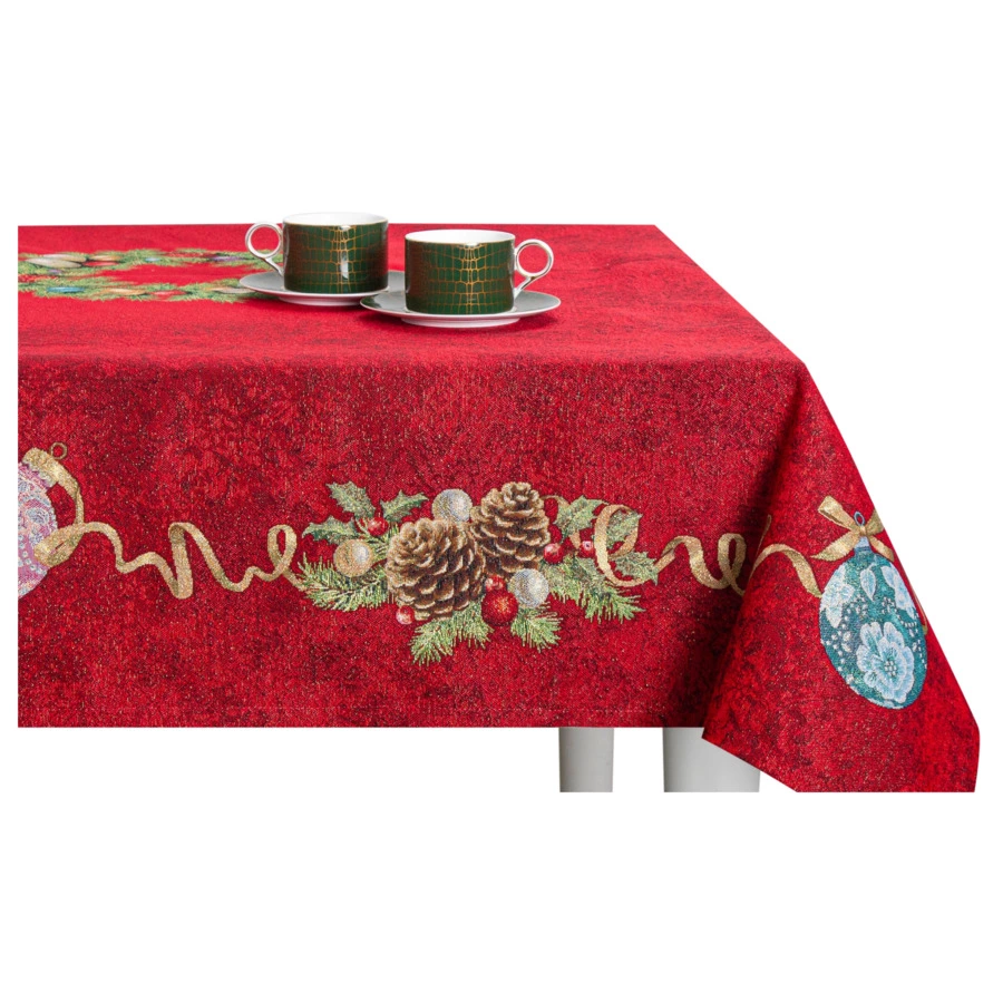 Скатерть прямоугольная Mix&Match Home Красный Бархат 160х300 см, гобелен, красная