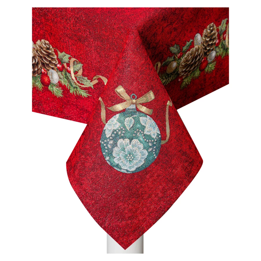 Скатерть прямоугольная Mix&Match Home Красный Бархат 160х300 см, гобелен, красная