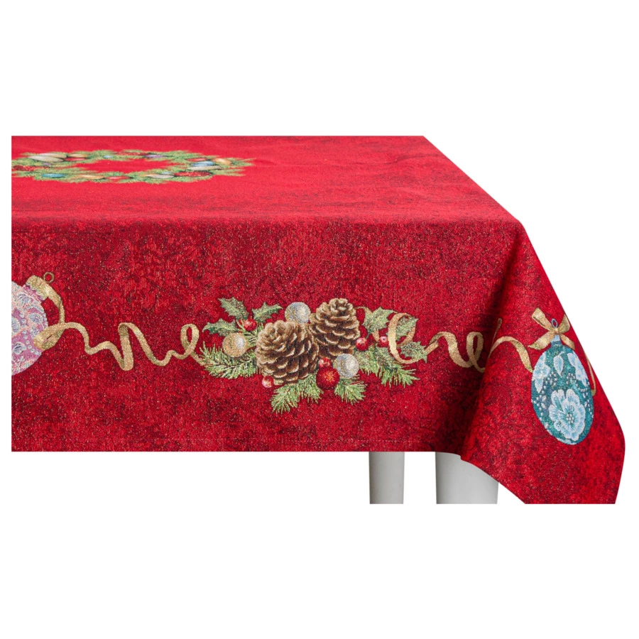 Скатерть прямоугольная Mix&Match Home Красный Бархат 165х360 см, гобелен, красная