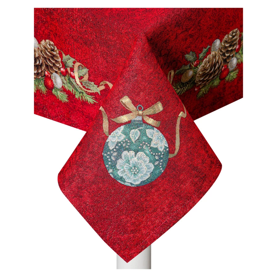 Скатерть прямоугольная Mix&Match Home Красный Бархат 165х360 см, гобелен, красная