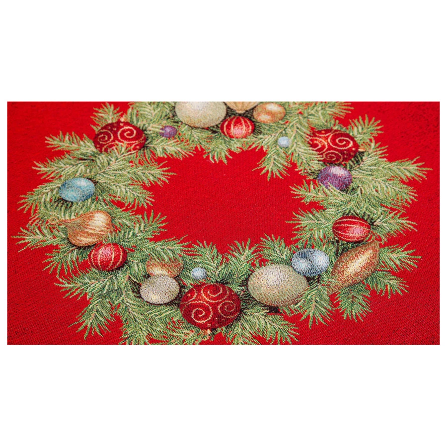 Скатерть прямоугольная Mix&Match Home Красный Бархат 165х360 см, гобелен, красная