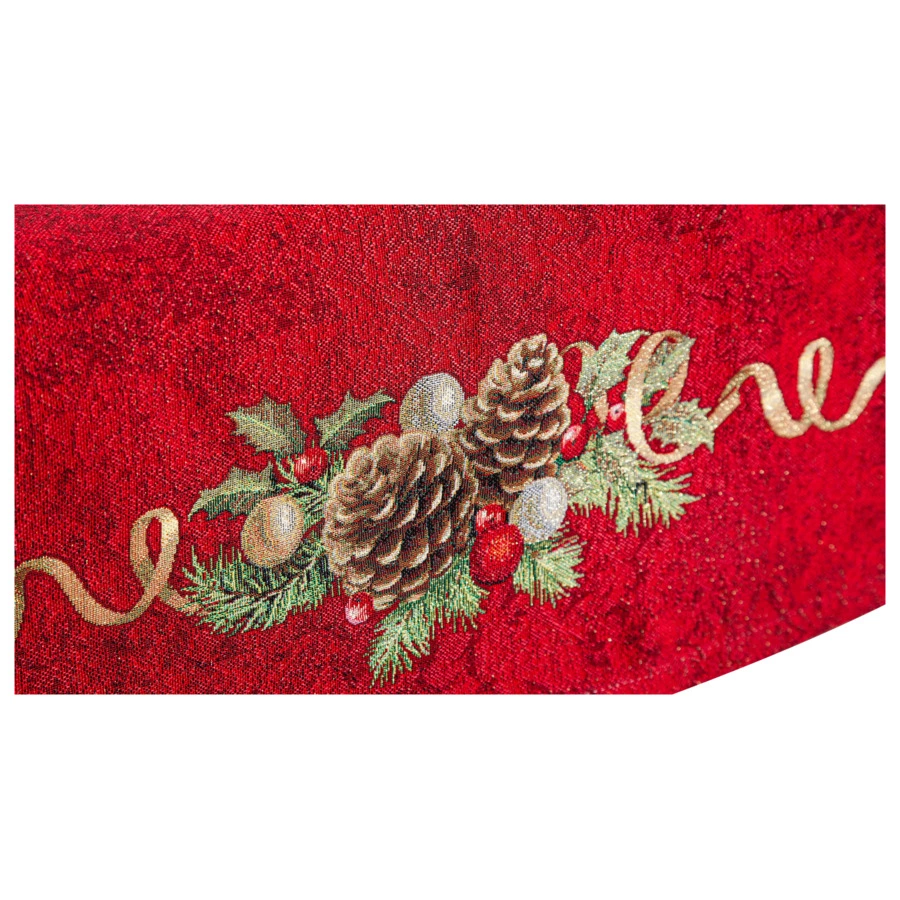 Скатерть прямоугольная Mix&Match Home Красный Бархат 165х360 см, гобелен, красная