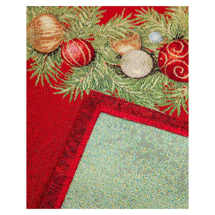 Скатерть прямоугольная Mix&Match Home Красный Бархат 165х360 см, гобелен, красная