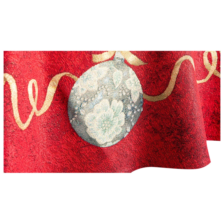 Скатерть круглая Mix&Match Home Красный Бархат 160 см, гобелен, красная