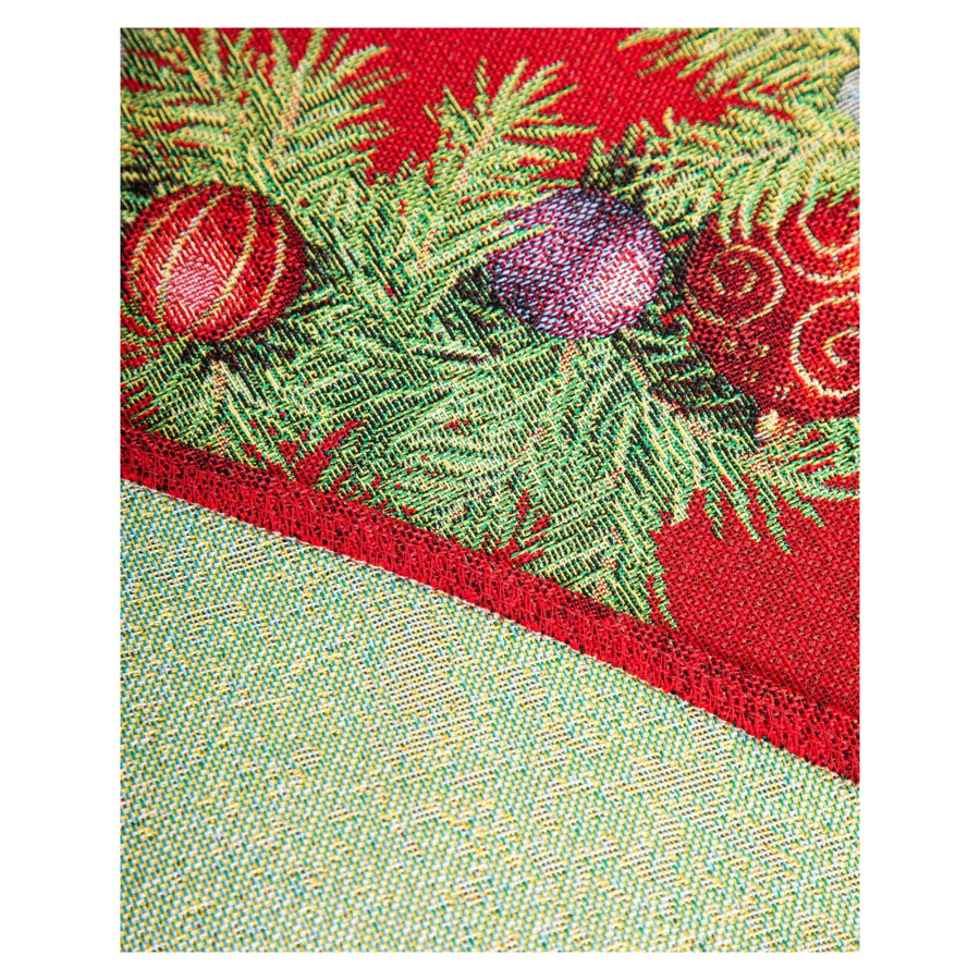 Скатерть круглая Mix&Match Home Красный Бархат 160 см, гобелен, красная