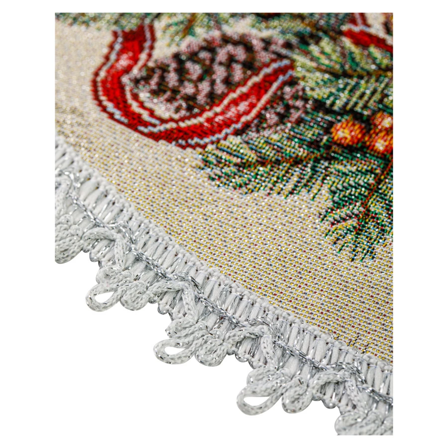 Салфетка сервировочная Mix&Match Home Рождественский Венок 45 см, гобелен, бежевая