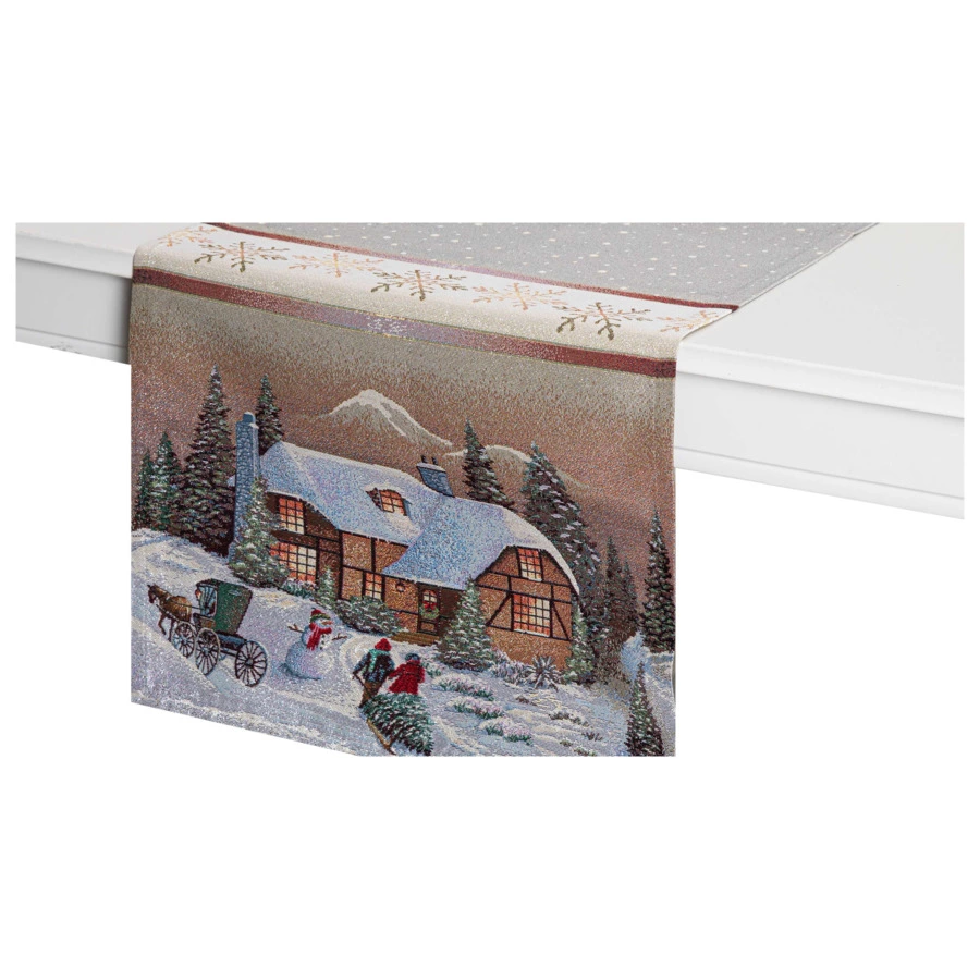 Дорожка для стола Mix&Match Home Перед Рождеством 44х140 см, гобелен, бежевая