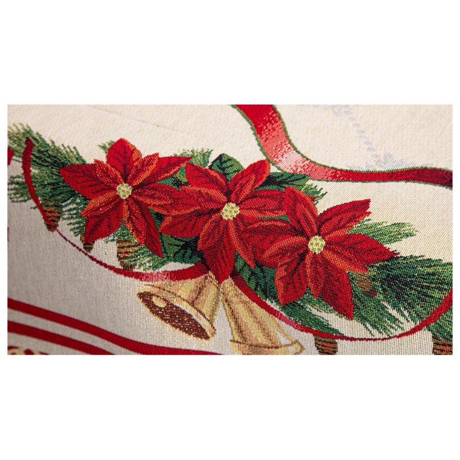 Скатерть прямоугольная Mix&Match Home Пуансеттия 140х300 см , гобелен, красная