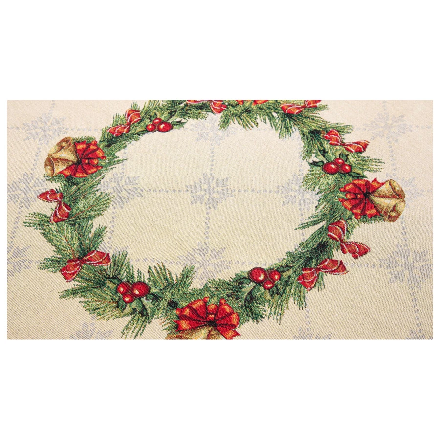 Скатерть прямоугольная Mix&Match Home Пуансеттия 140х300 см , гобелен, красная