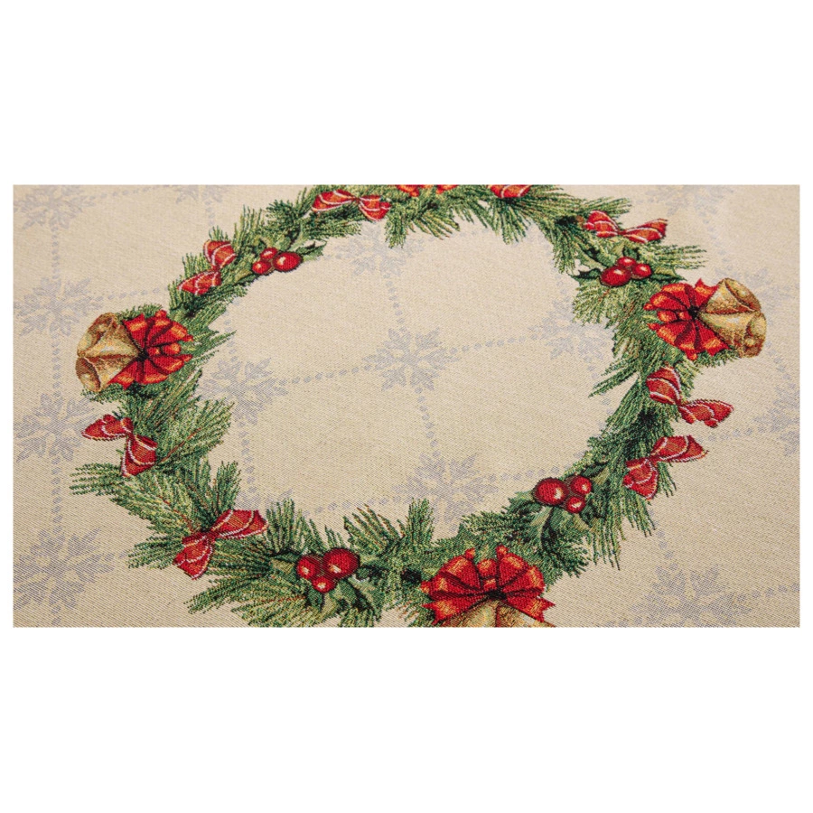 Скатерть прямоугольная Mix&Match Home Пуансеттия 140х360 см , гобелен, красная