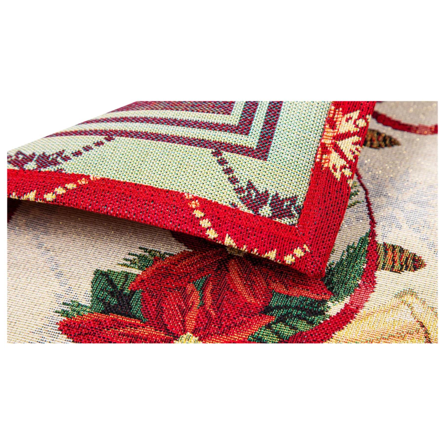 Набор салфеток подстановочных Mix&Match Home Пуансеттия 32х45 см, 2 шт, гобелен, бежевый