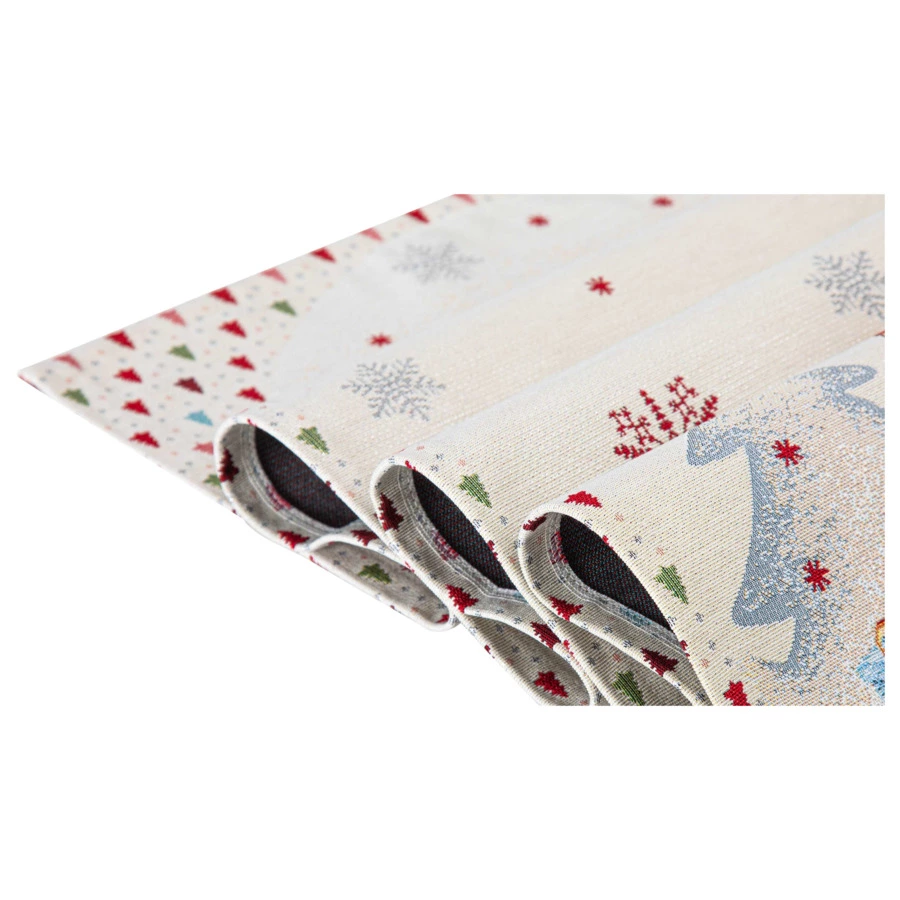 Дорожка для стола Mix&Match Home Рождественские гномы 44х140 см, гобелен, бежевая