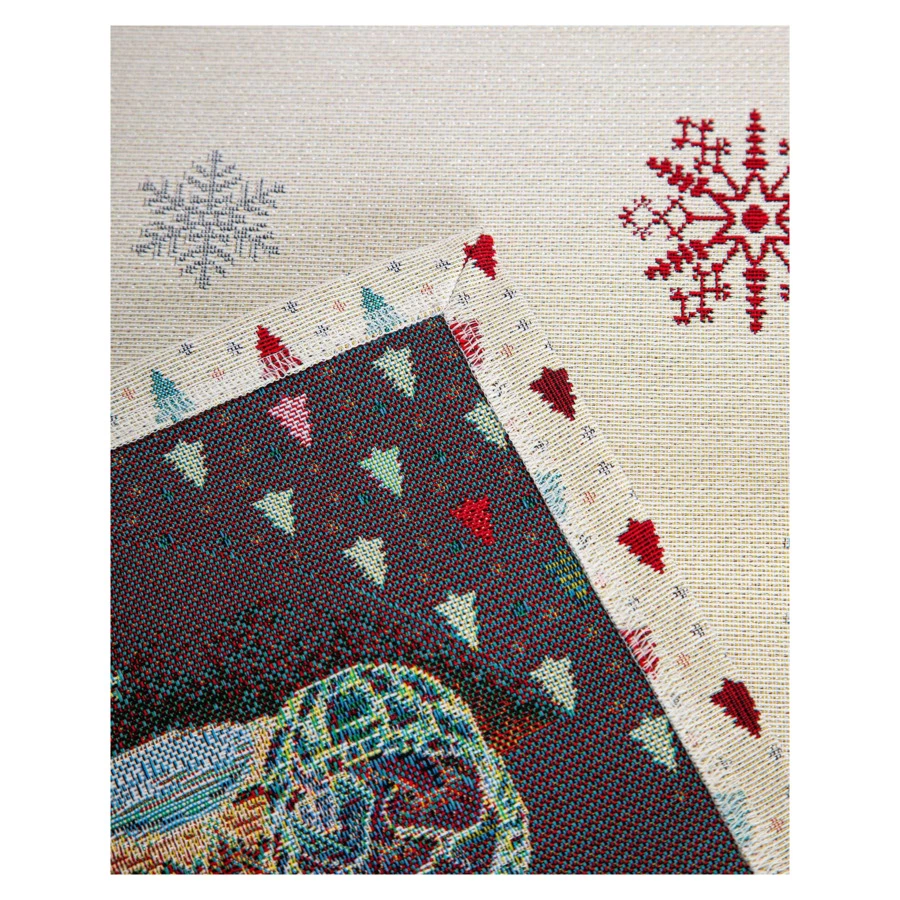 Дорожка для стола Mix&Match Home Рождественские гномы 44х140 см, гобелен, бежевая