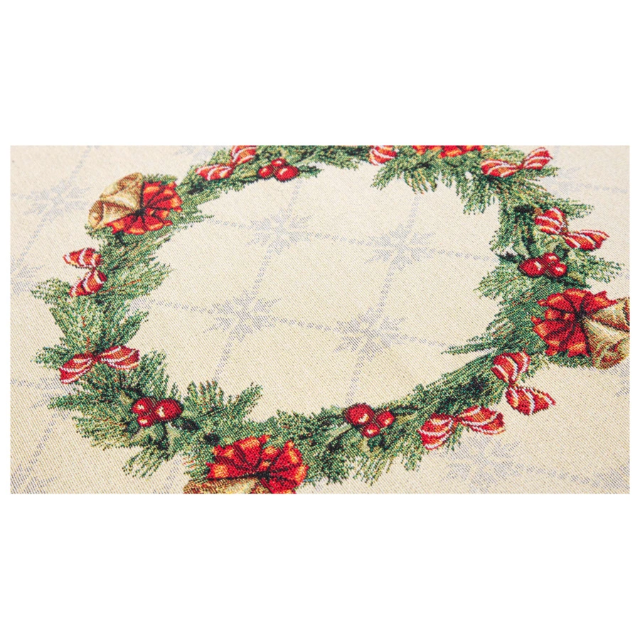 Скатерть-наперон Mix&Match Home Пуансеттия 100х100 см, гобелен, красная