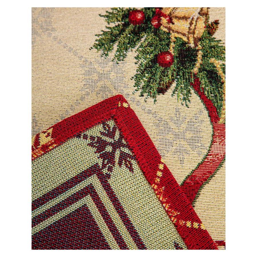 Дорожка для стола Mix&Match Home Пуансеттия 44х140 см, гобелен, красная