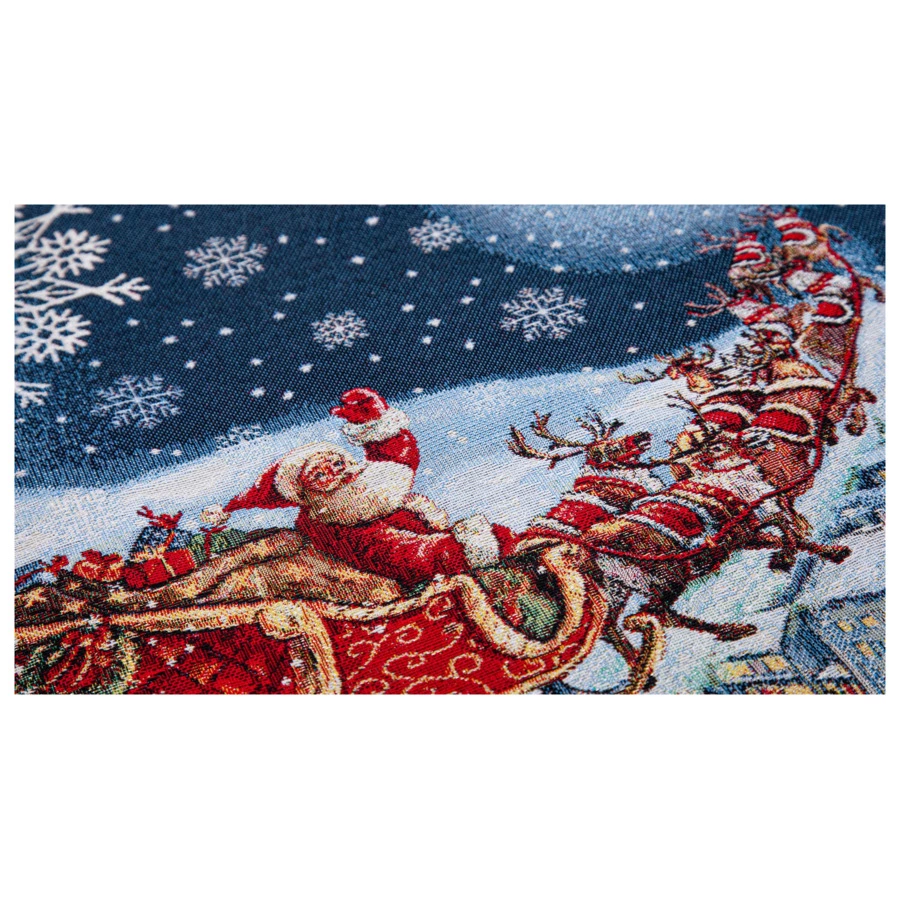 Скатерть-наперон Mix&Match Home Новогодний гость 100х100 см, гобелен, красная