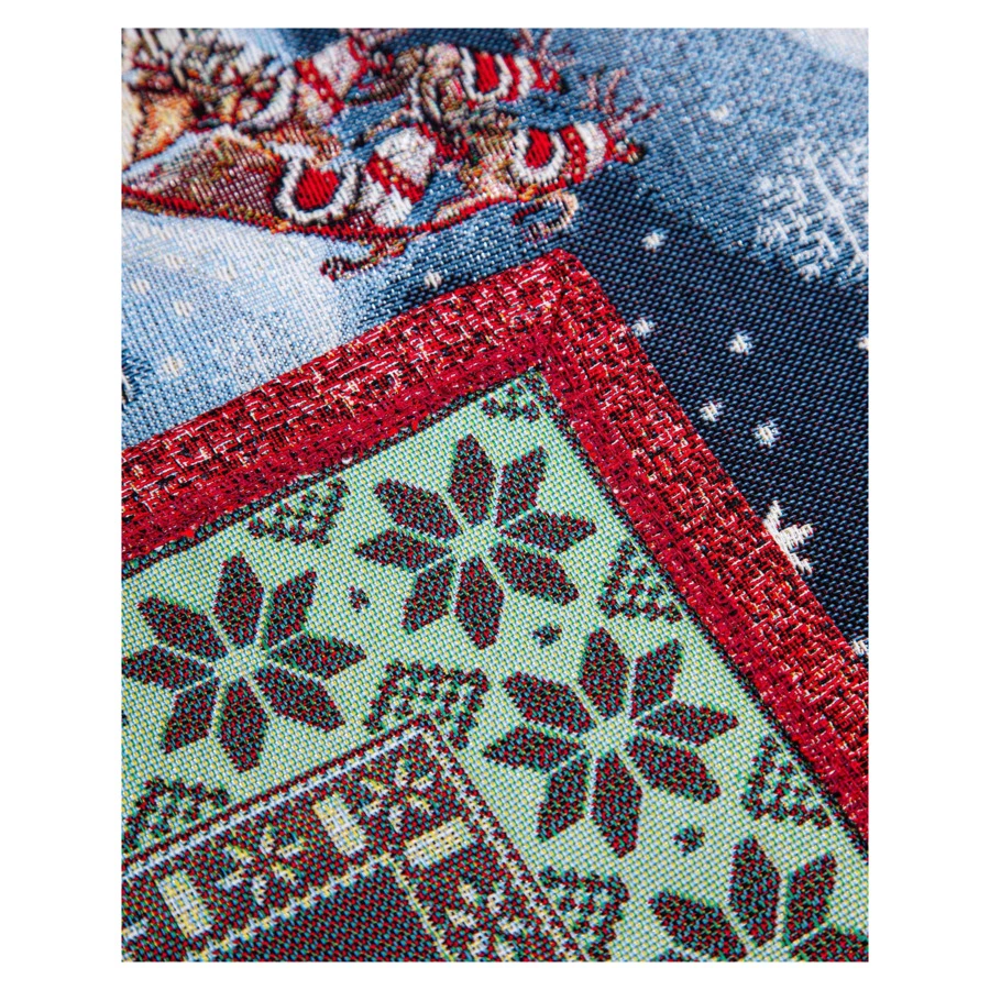 Скатерть-наперон Mix&Match Home Новогодний гость 100х100 см, гобелен, красная