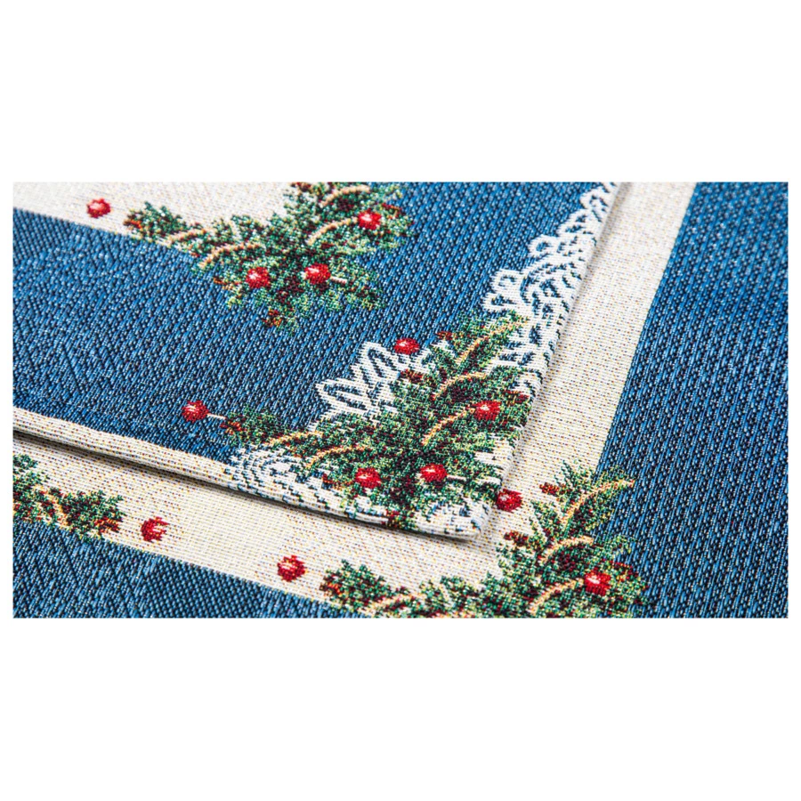 Набор салфеток подстановочных Mix&Match Home Снежинки 35х50 см, 2 шт, гобелен, синий