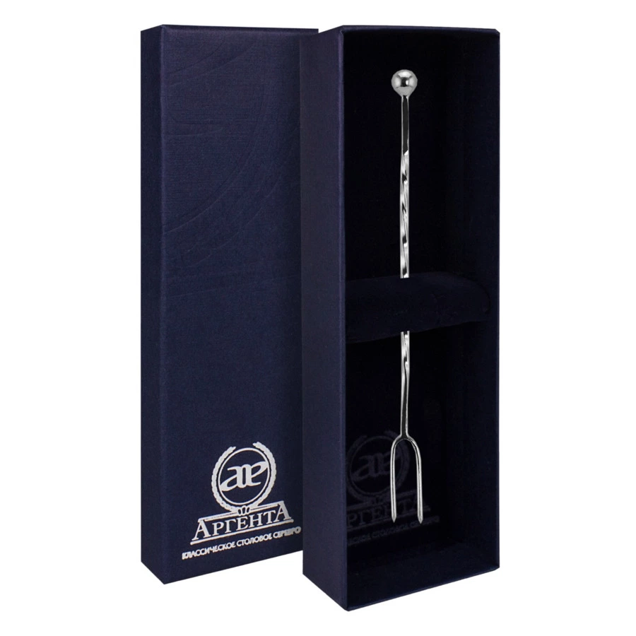 Вилка для лимона в футляре АргентА Classic Витая 6,04 г, серебро 925