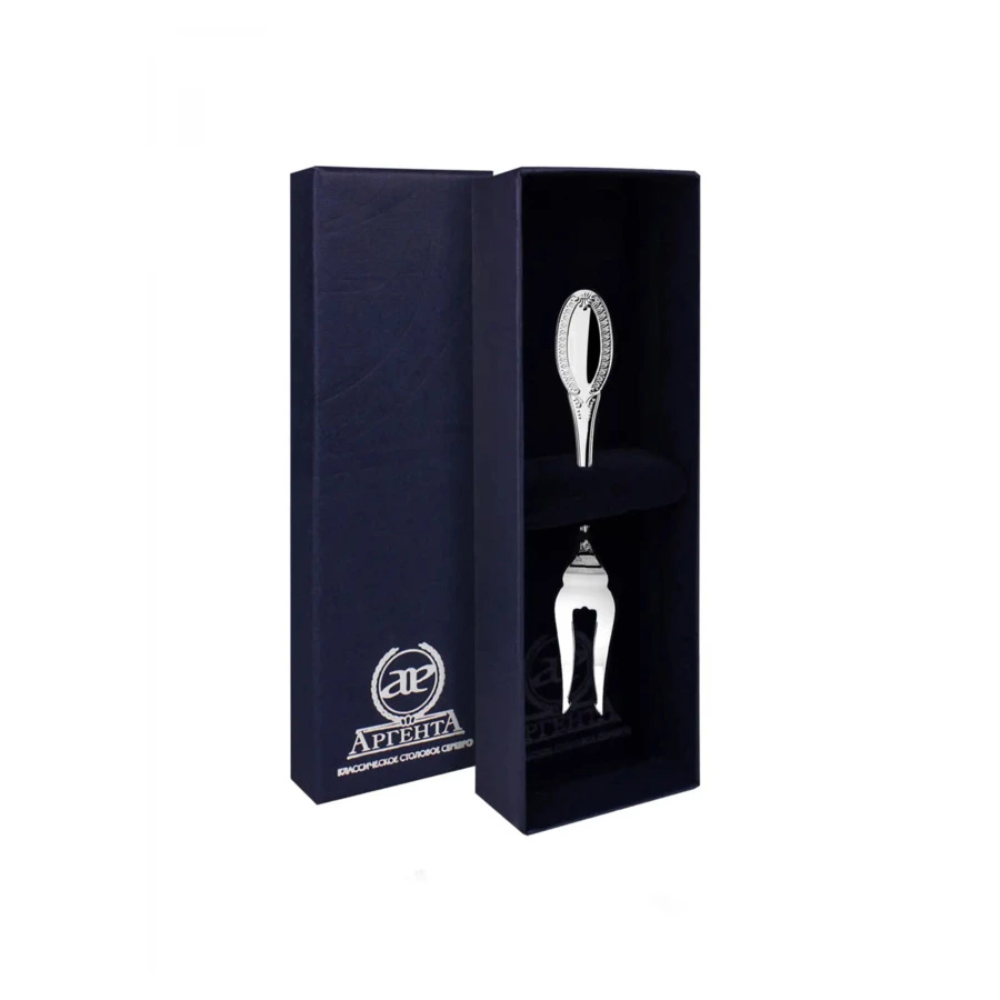 Вилка для лимона в футляре АргентА Classic Император 9,65 г, серебро 925