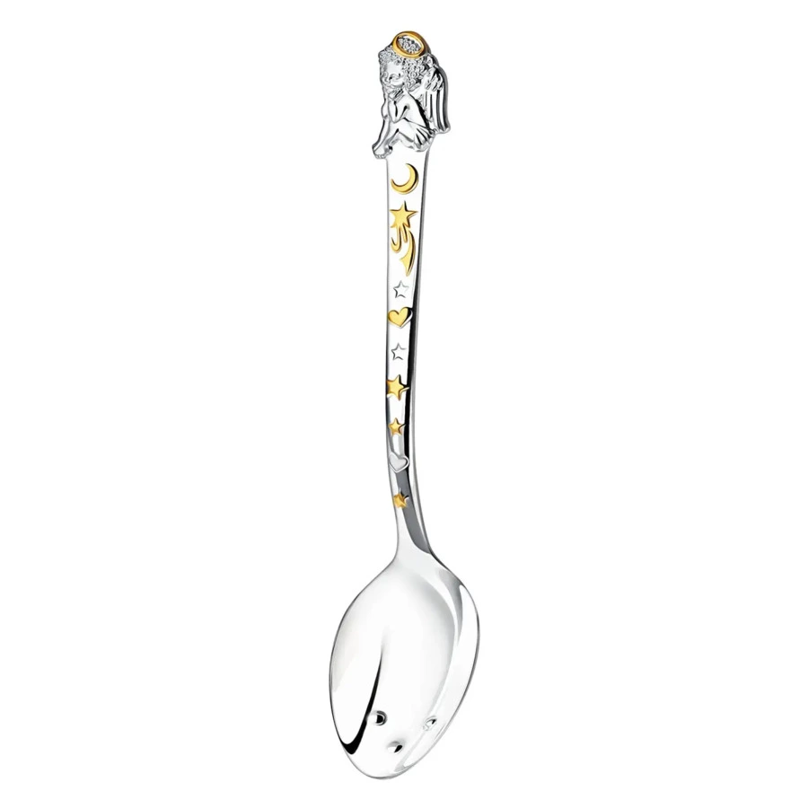 Ложка детская в футляре АргентА Do Do Ангел с позолотой 15,58 г, серебро 925
