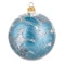 Игрушка елочная шар Bartosh Каменный узор 10 см, стекло, голубой, п/к