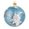 Игрушка елочная шар Bartosh Каменный узор 10 см, стекло, голубой, п/к