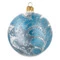 Игрушка елочная шар Bartosh Каменный узор 10 см, стекло, голубой, п/к