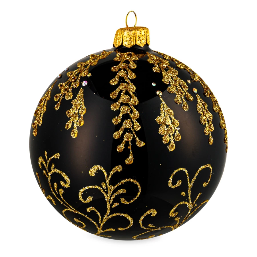 Игрушка елочная шар Bartosh Золотая коллекция №3 10 см, стекло, п/к