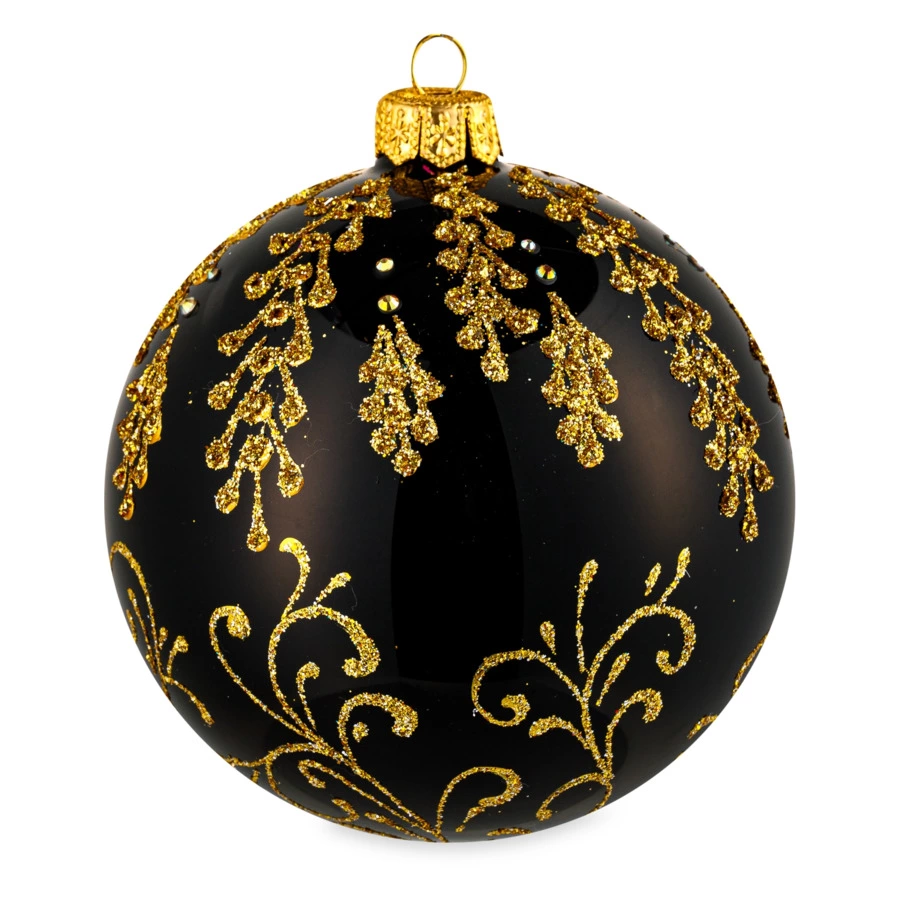 Игрушка елочная шар Bartosh Золотая коллекция №3 10 см, стекло, п/к